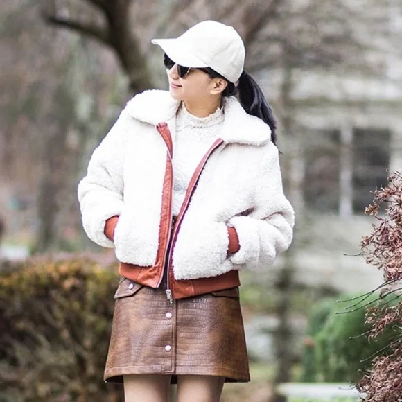 BLANK NYC Sherpa Jacket In Marshmallow - Picture 8 of 10